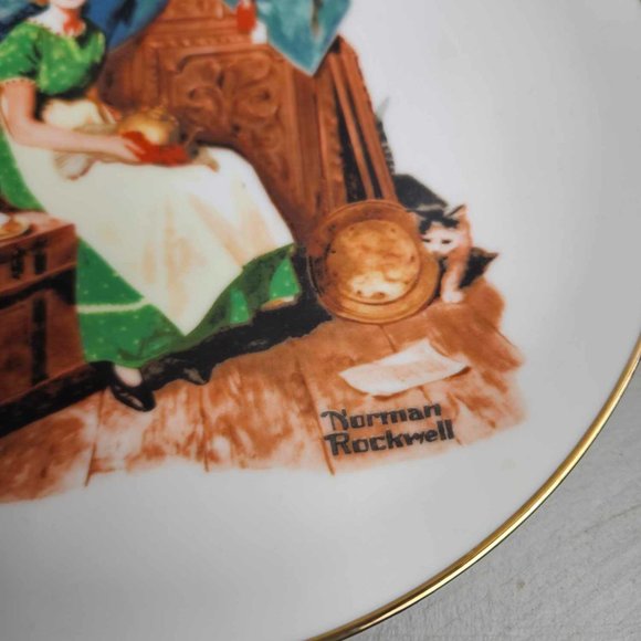 Norman Rockwell plate Dreams In the Antique Shop, 1985, 6.5" - Picture 2 of 5
